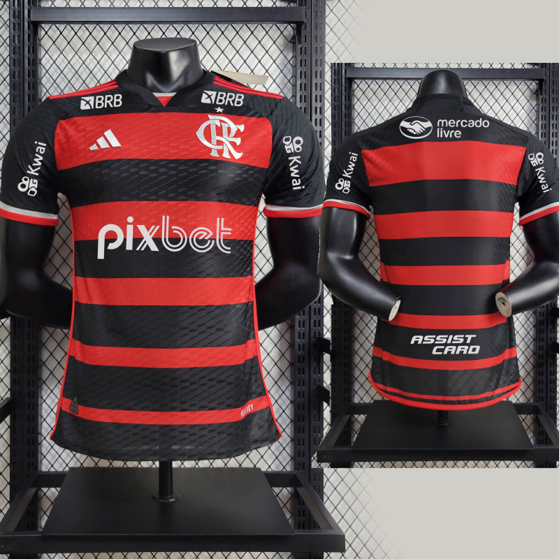 Camisa Flamengo Home + Patrocínio 24/25 - Adidas Jogador Masculina